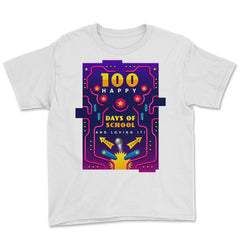 100 Happy Days of School & Loving It! Pinball Design print Youth Tee - White