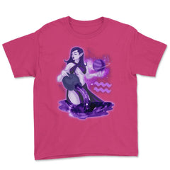 Aquarius Zodiac Sign Water Bearer Anime Pastel Goth print Youth Tee - Heliconia