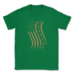 Cicada Line in Distressed US Flag for Cicada Reemergence design - Green