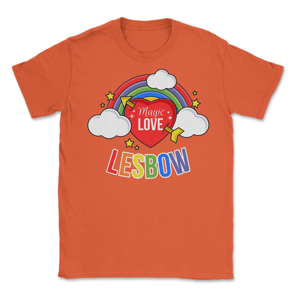 Lesbow Rainbow Heart Gay Pride Month t-shirt Shirt Tee Gift Unisex - Orange