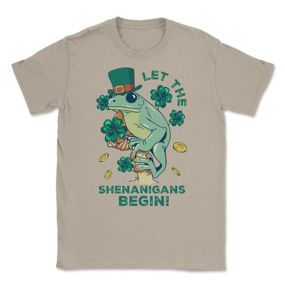 Let the Shenanigans Begin! Cottagecore Frog St Patrick Humor design - Cream