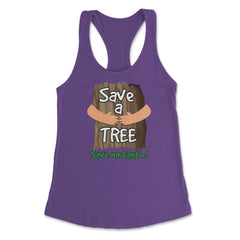 Save a tree, save our Earth print Earth Day Gift product tee Women's - Purple