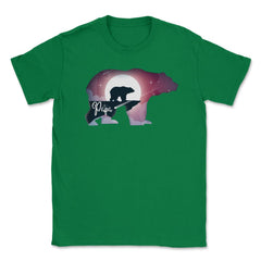 Papa Bear Moonlight T-Shirt Father's Day Tee Gift Unisex T-Shirt - Green