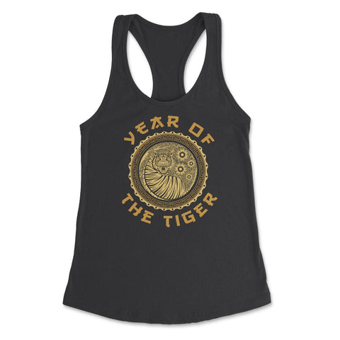 Year of the Tiger 2022 Chinese Golden Color Tiger Circle design - Black