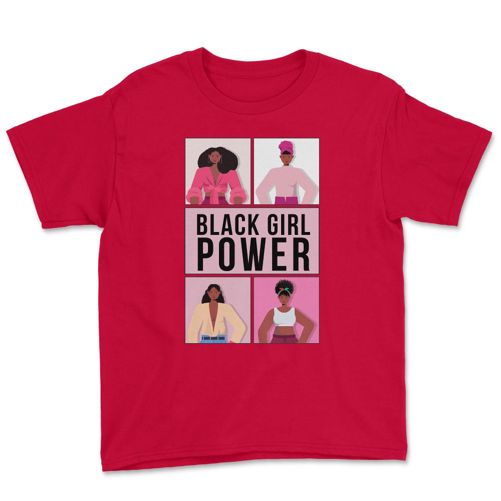 Black Girl Power Afro-American Woman Pride Design design Youth Tee - Red