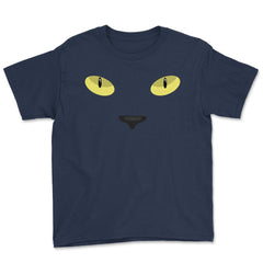 Black Cat Eyes Halloween Novelty T Shirt Tee Gifts Youth Tee - Navy