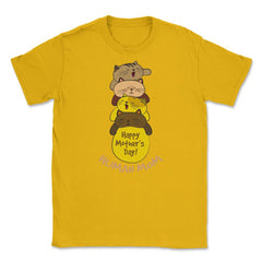 Happy Mothers Day Human Mom Sleeping Cats product Unisex T-Shirt - Gold