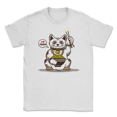 Ramen Lover Cat Funny Gift print Unisex T-Shirt - White