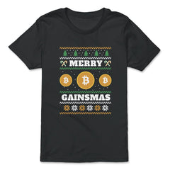 Merry Gainsmas Bitcoin Hilarious Ugly product Style print - Premium Youth Tee - Black