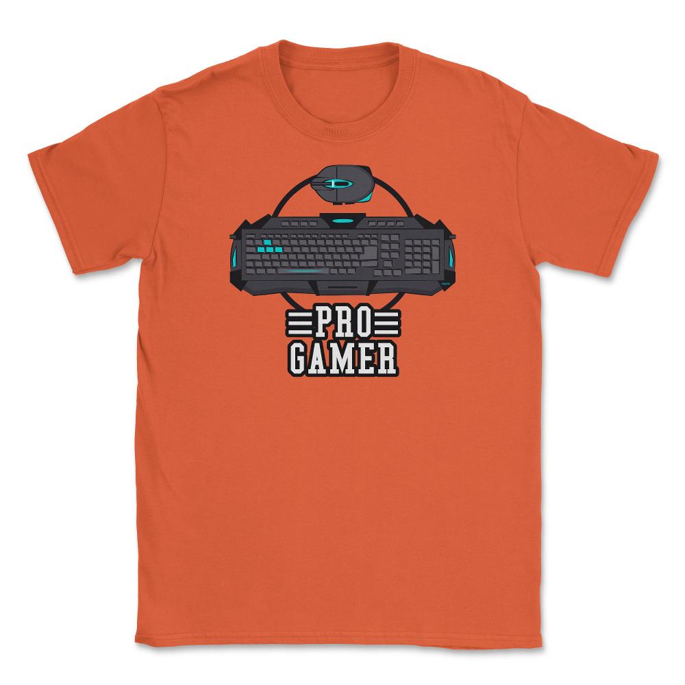 Pro Gamer Keyboard & Mouse Fun Humor T-Shirt Tee Shirt Gift Unisex - Orange