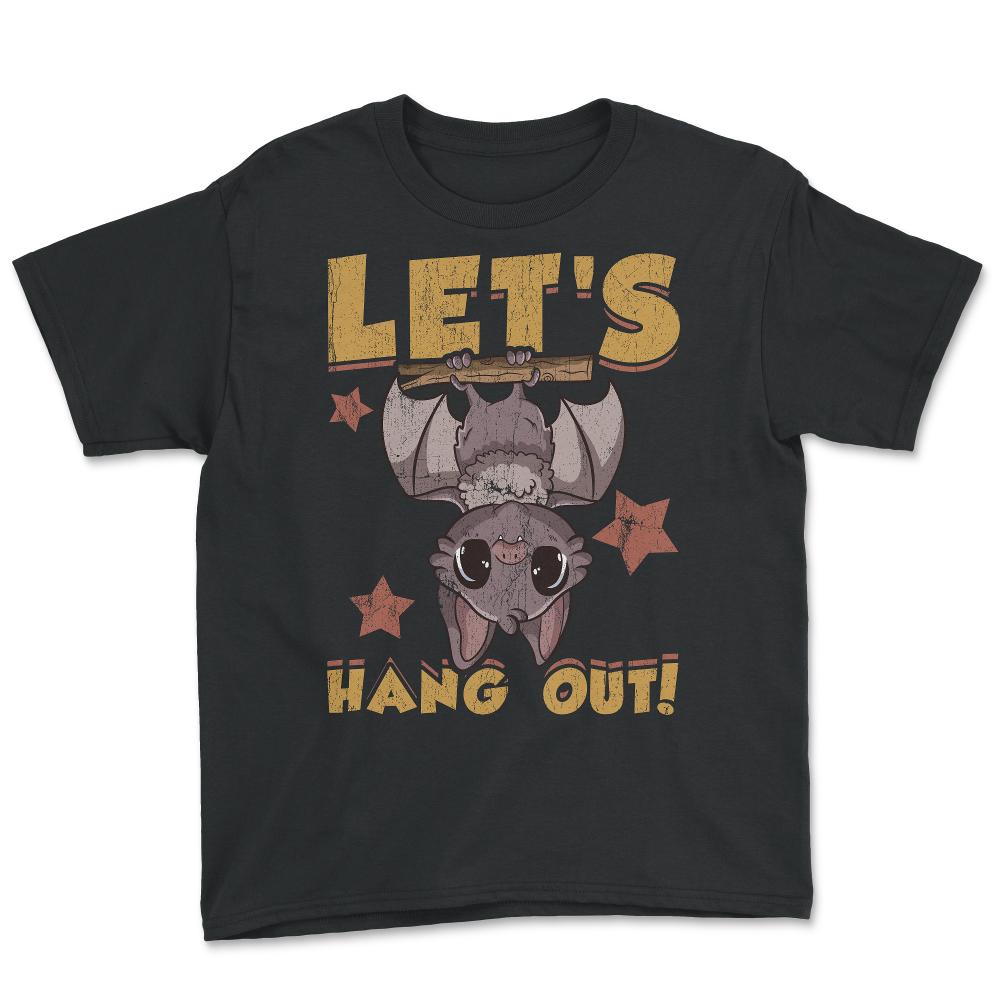 Let’s Hang Out! Cute Kawaii Bat Halloween Grunge Design design Youth - Black