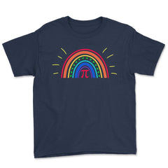 Bohemian Rainbow & Pi Symbol For A Happy PI Day Math Teacher graphic - Navy
