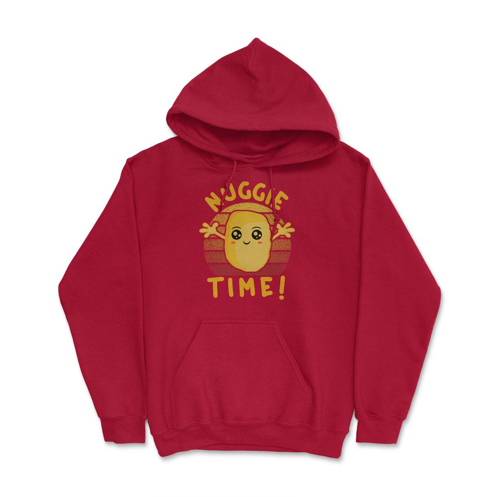 Nuggie Time! Happy Kawaii Chicken Nugget With Open Arms product Hoodie - Red