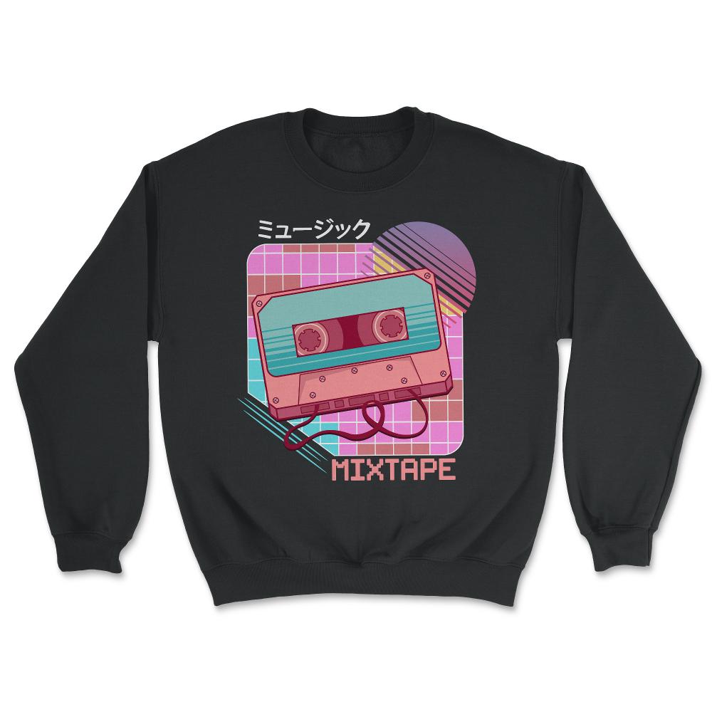 Mixtape Japanese Aesthetic Cassette Vaporwave 80’s & 90’s design - Unisex Sweatshirt - Black