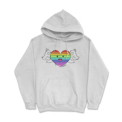 Rainbow Heart Gay Pride Month t-shirt Shirt Tee Gift Hoodie - White