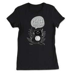 Peace Vibes Only Cute Cat Peace Day Design design - Women's Tee - Black