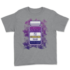 Stargazing Pill Bottle Aesthetic Pill Theme Design graphic Youth Tee - Grey Heather