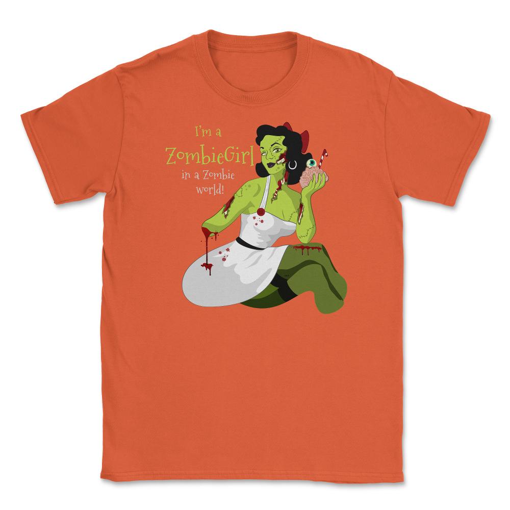 I'm a Zombie Girl Halloween costume T-Shirt Tee Unisex T-Shirt - Orange