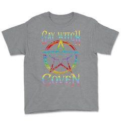 Gay Witch Coven Pentagram for Halloween design Youth Tee - Grey Heather