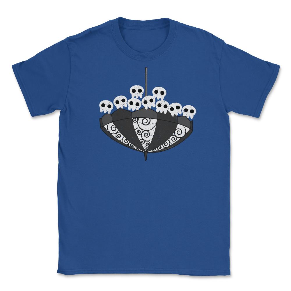 Upside-Down Gothic Umbrella & Skulls Goth Punk Grunge Cute design - Royal Blue