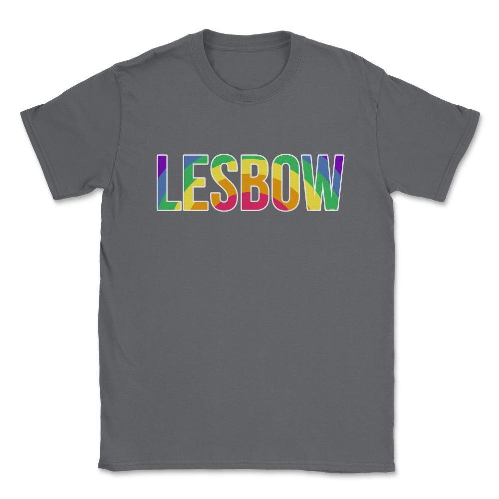 Lesbow Rainbow Word Gay Pride Month 2 t-shirt Shirt Tee Gift Unisex - Smoke Grey