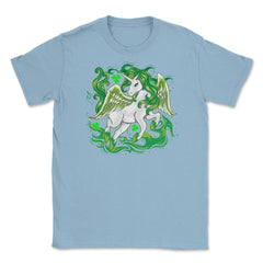 Irish Unicorn Saint Patrick Day Unisex T-Shirt - Light Blue