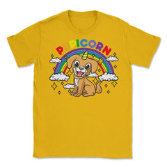 Gay Pride Rainbow Pupicorn Funny Puppy Unicorn Gift graphic Unisex - Gold