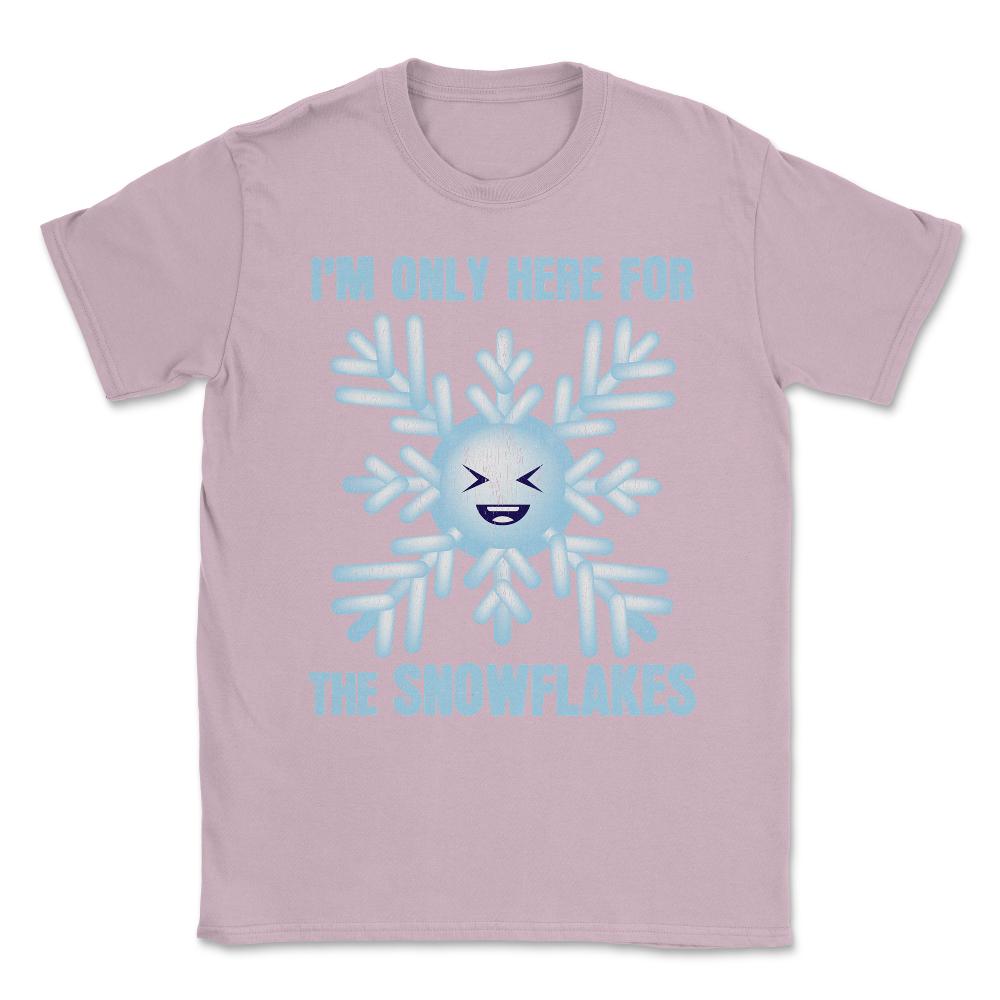 I'm Only Here For The Snowflakes Meme Grunge Style graphic Unisex - Light Pink