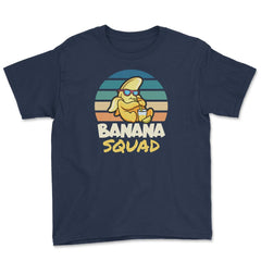 Banana Squad Lovers Funny Banana Fruit Lover Cute graphic Youth Tee - Navy