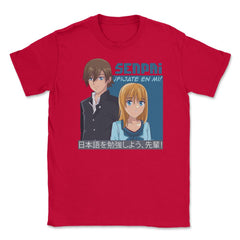 Senpai, ¡Fíjate en mí! Anime Unisex T-Shirt - Red