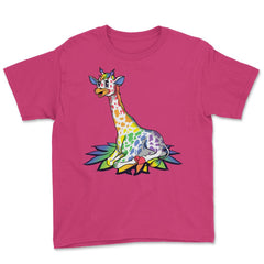 Rainbow Giraffe Gay Pride Gift product Youth Tee - Heliconia