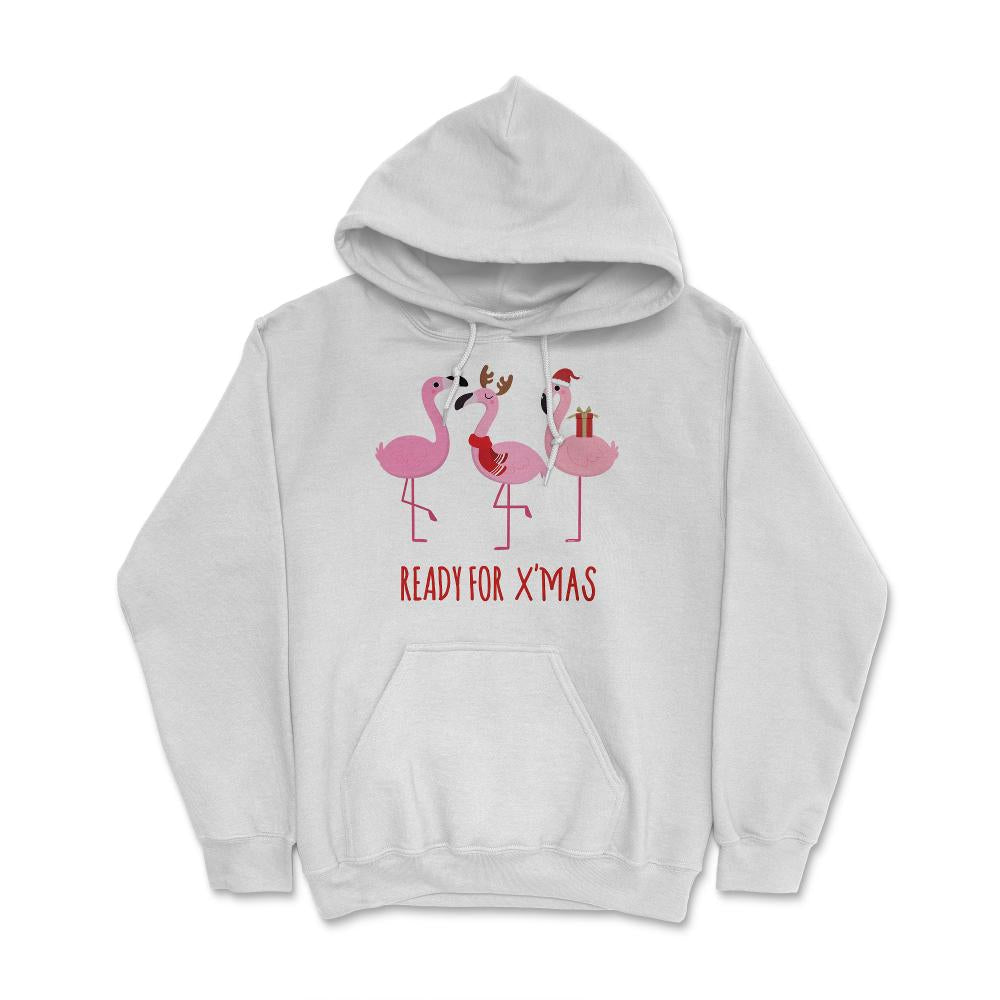 Flamingos Ready for XMAS Funny Humor T-Shirt Tee Gift Hoodie - White