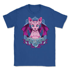 Sphynx Goth Cat Mysterious & Sophisticated Hallowe Unisex T-Shirt - Royal Blue