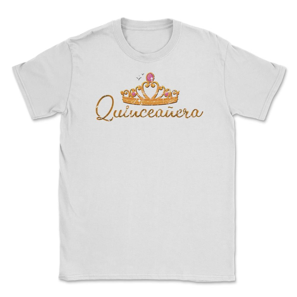 15 Year Old Vintage Quinceanera Crown Birthday Girl Cute print Unisex - White