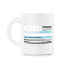 Demiboy Definition Male & Agender Color Flag Pride graphic - 11oz Mug - White