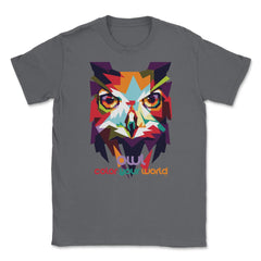 Owl color your world Colorful Owl print product Unisex T-Shirt - Smoke Grey