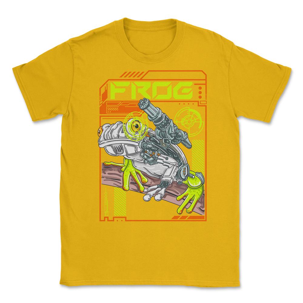 Frog Robotic Pet Mechanical Animal Frog Pet design Unisex T-Shirt - Gold