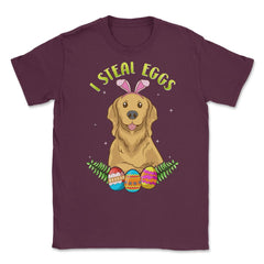 Easter Labrador with Bunny Ears Funny I steal eggs Gift design Unisex - Maroon