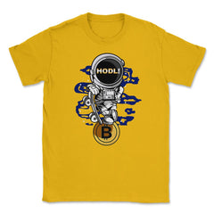 Bitcoin Astronaut HODL! Theme For Crypto Fans or Traders design - Gold