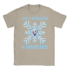 Easily Distracted By Snowflakes Meme Grunge design Unisex T-Shirt - Cream