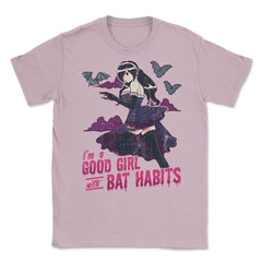 Goth Anime Bat Habits Girl Design print Unisex T-Shirt - Light Pink