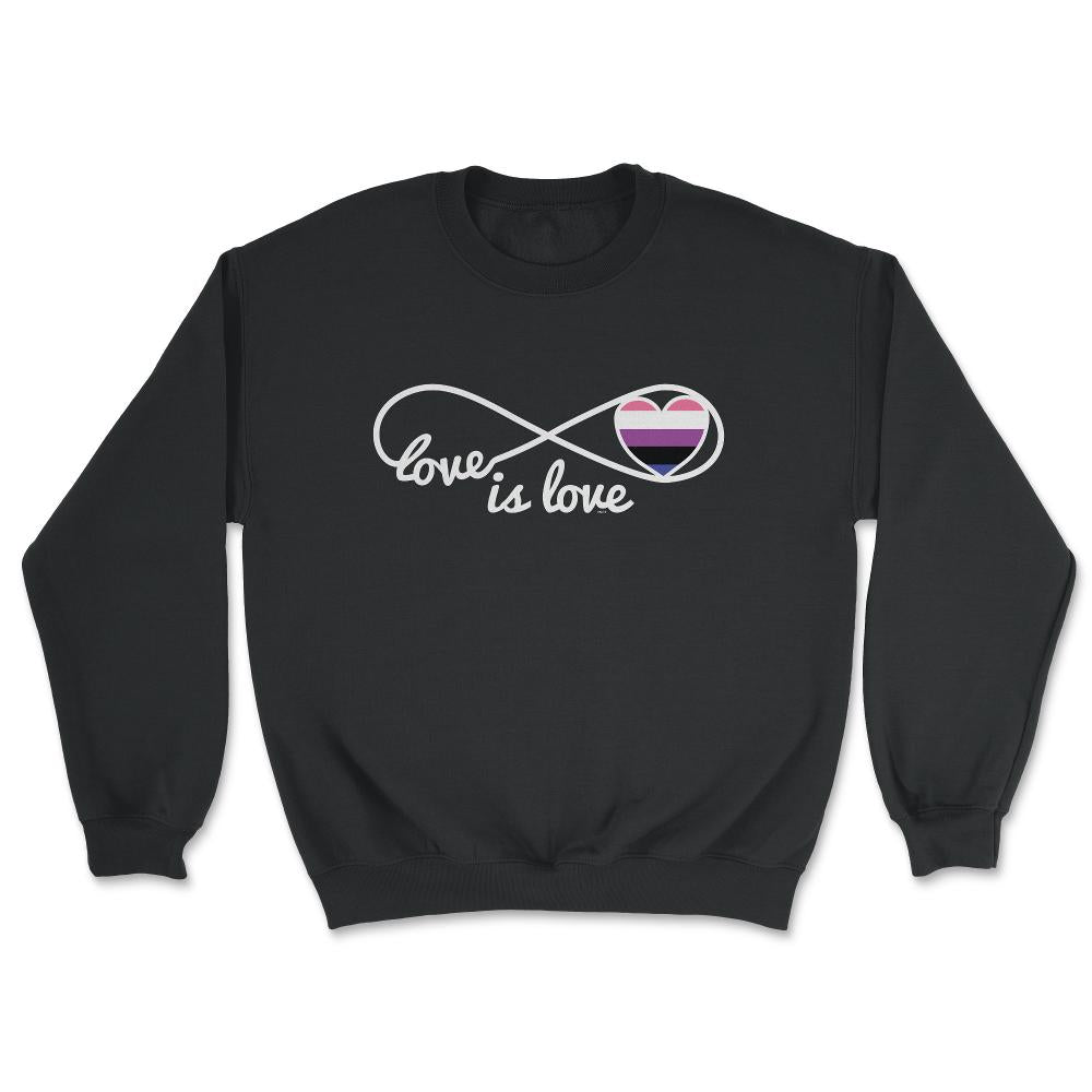 Love is Love Infinity Symbol Genderfluid Pride Gift design - Unisex Sweatshirt - Black