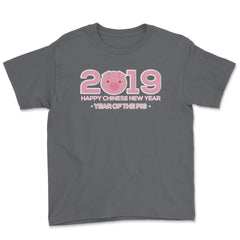 2019 Year of the Pig New Year T-Shirt & Gifts Youth Tee - Smoke Grey