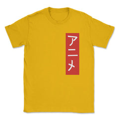 Anime Japanese Calligraphy Vertical Symbol Artsy Theme print Unisex - Gold
