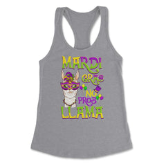 Mardi Gras Llama Funny Carnival Gift design Women's Racerback Tank - Heather Grey