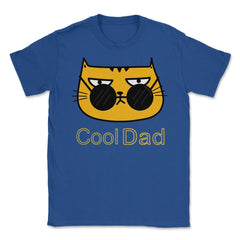 Cool Dad Hipster Cat Humor T-Shirt Tee Gift Unisex T-Shirt - Royal Blue