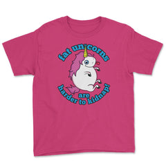 Fat Unicorns are harder to kidnap! Funny Humor design gift Youth Tee - Heliconia