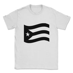 Puerto Rico Black Flag Resiste Boricua by ASJ print Unisex T-Shirt - White