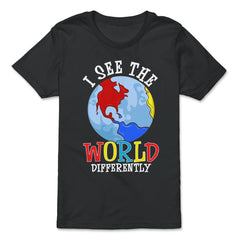 I See The World Differently Autism Awareness graphic - Premium Youth Tee - Black