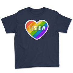 Lesbow Rainbow Heart Gay Pride product design Tee Gift Youth Tee - Navy